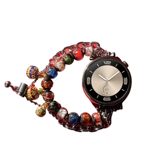 玩物尚智适用华为gt4/3pro手表watch4香灰琉璃表带智能手表new运动手串gt2新款女41mm手链男腕带替换带配件