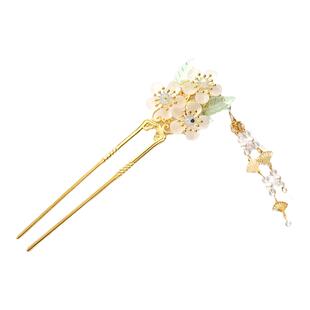 女童古风发簪儿童三朵花发钗民族风汉服裙子搭配发饰配饰花朵头饰