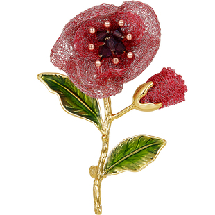 JAY手工艺术感杜鹃花胸针配大衣别针秋冬胸花女配饰高档节日礼物