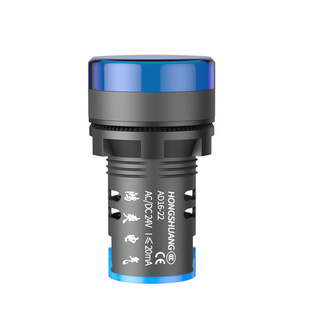 LED电源指示灯AD16-22DS12V24V220V通用小型红绿黄蓝白信号灯22mm