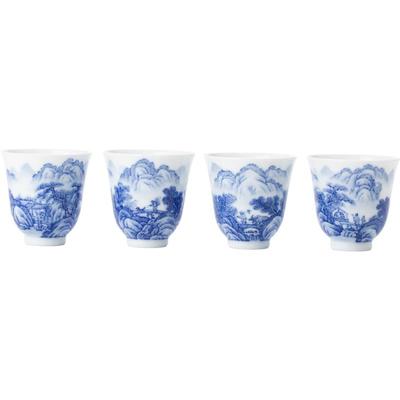 玖廷纯手工制作山水题材陶瓷茶杯