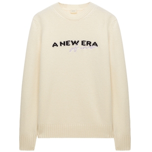 【新品】Woolmark认证OCHIRLY欧时力 100%羊毛字母提花毛衣2025冬