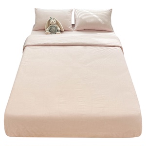 水洗棉迷你浅粉格日式床单单件全棉被