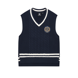 PALLADIUM帕拉丁V领毛衫学院风青春女款背心毛衣1911383
