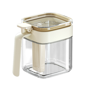 川岛屋调料盒厨房家用新款勺仓分离调料罐盐罐密封防潮调料分装瓶