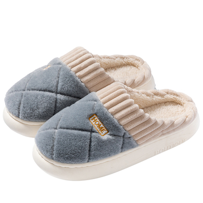 棉拖鞋男款冬季2025新款室内家居厚底保暖毛绒拖鞋女秋冬天加绒