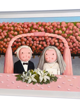 卧室婚房挂画杨媛媛版画新婚礼物