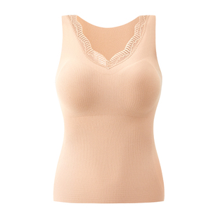 保暖背心女款内衣冬季2025带胸垫加绒加厚内搭修身打底衫低领秋衣