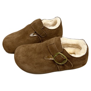 纯羊毛勃肯保暖棉鞋女2025冬季新款皮毛一体羊毛加绒毛毛雪地鞋