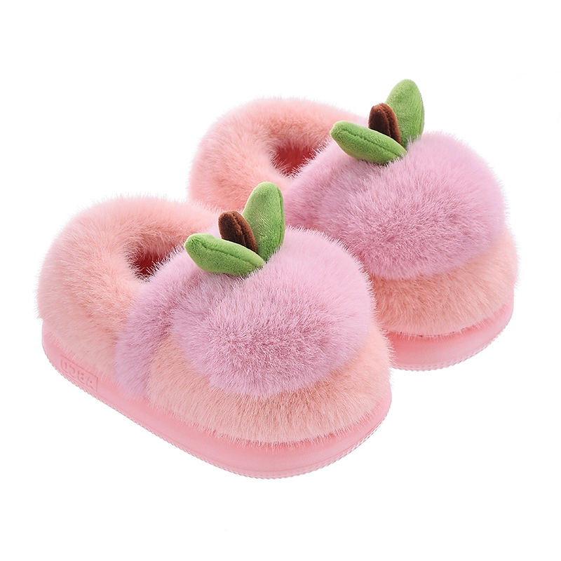 儿童棉拖鞋秋冬新款居家室内女宝宝加绒加厚防风厚底全包跟毛棉鞋