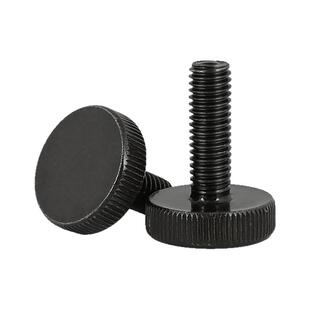 M3M4M5M6M8发黑色滚花平头手拧螺丝圆头螺栓手紧调节螺钉GB835GG
