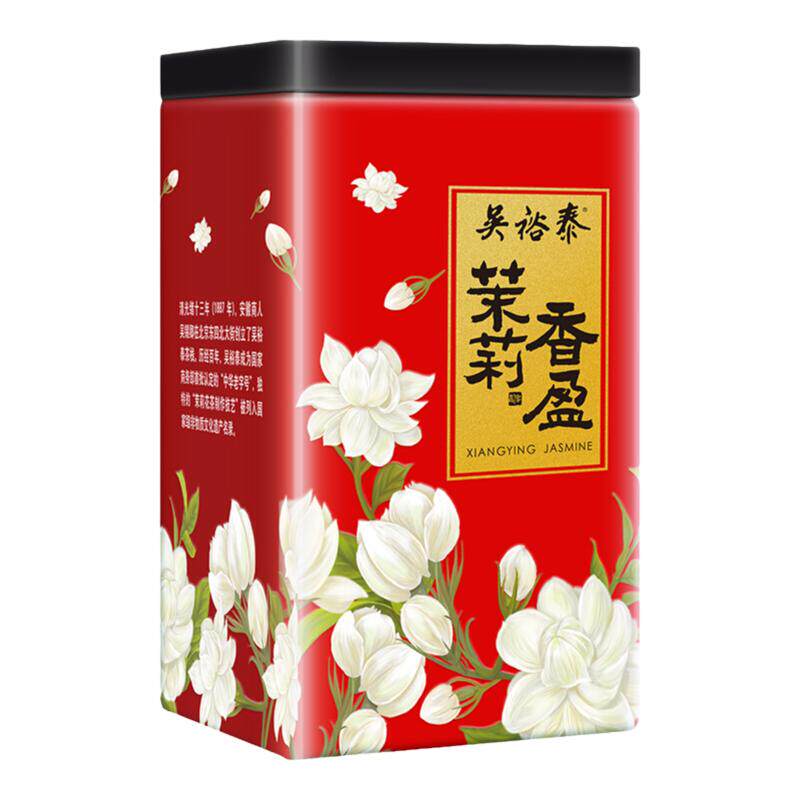 吴裕泰 中华老字号 茉莉花茶 茶叶 茉莉香盈大红罐 量贩180g/罐装
