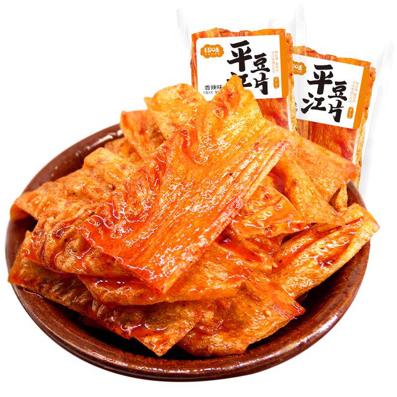 印味平江手撕豆片豆卷湖南特产零食豆腐大豆皮怀旧辣片麻辣条