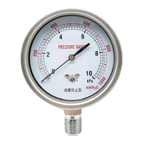 不锈钢外壳YE-75膜盒压力表工程水柱微压天然气千帕表真空负压表