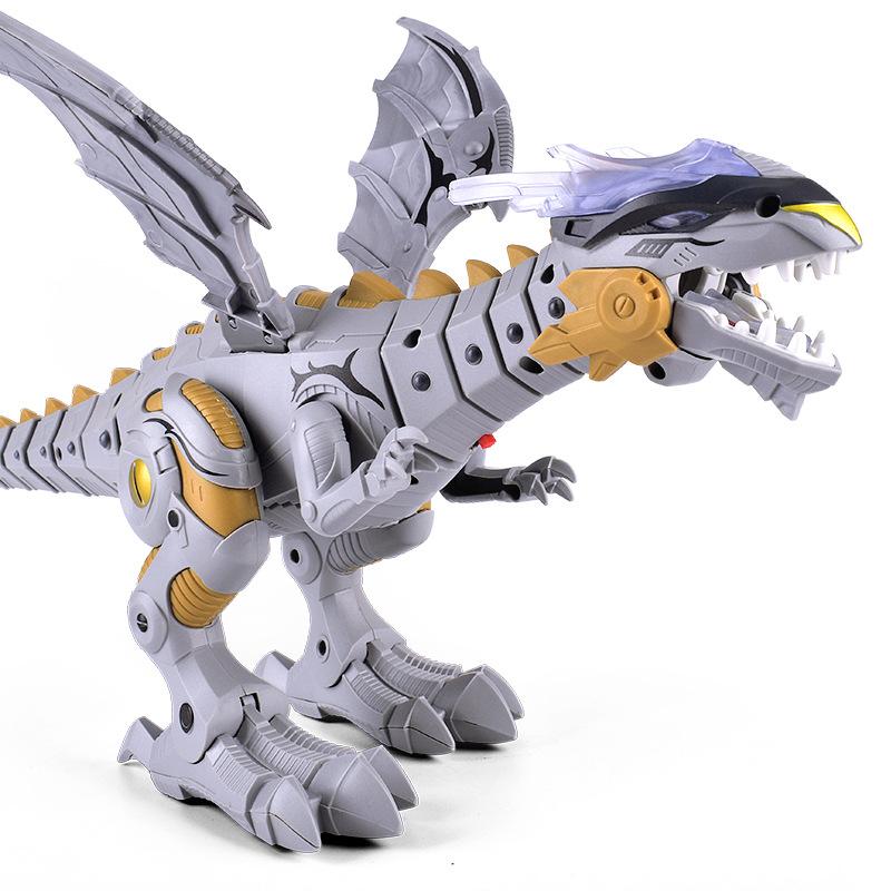 儿童电动机械恐龙玩具灯光模型玩具会电动批发音效爬行恐龙走路