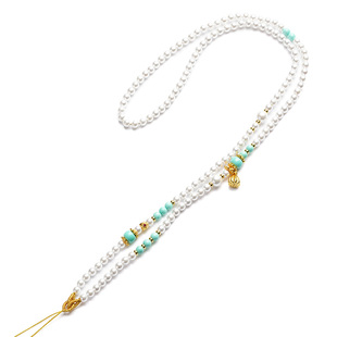 新中式原创手工珍珠吊坠挂链贝珠中长款金锁配绳罗盘天子门生配链