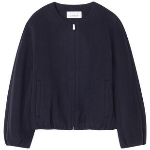 【羊毛羊绒】LANCY/朗姿2025冬新款双面呢短款圆领拉链毛呢大衣女