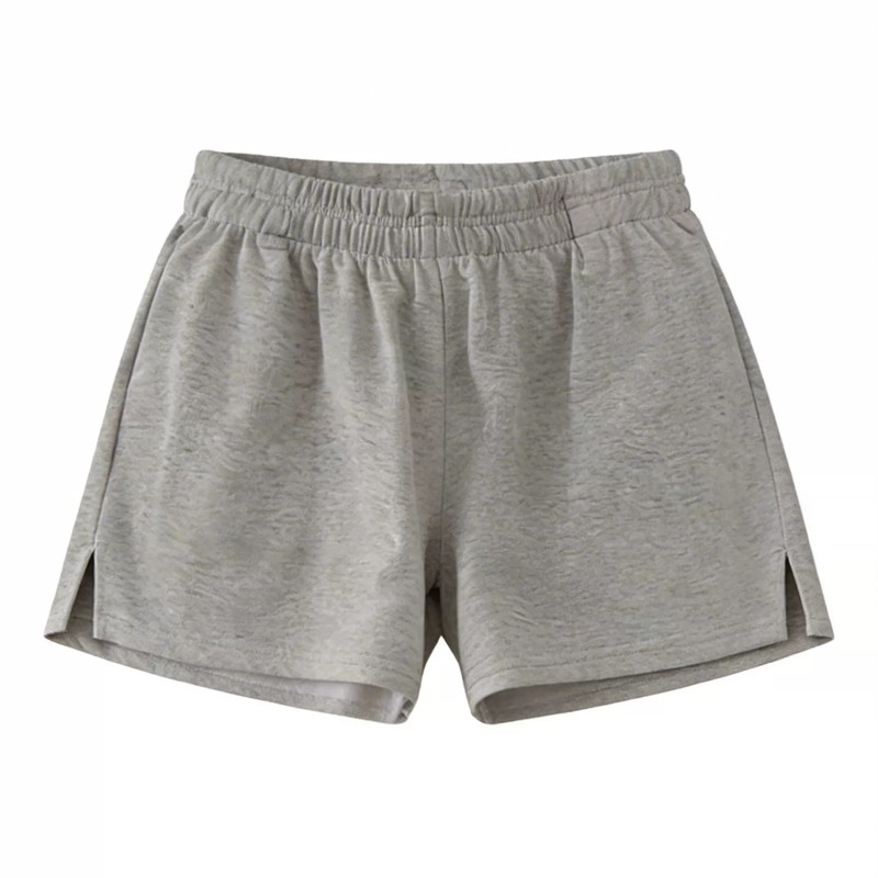高街灰夏季高腰宽松A字阔腿热裤