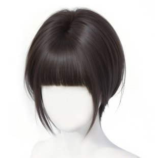 齐厚漫画刘海假发女片头顶自然前额增发量蓬松仿真发齐刘海补发片