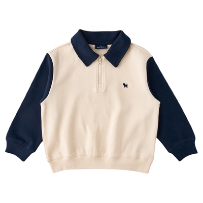 蓝狗25FW儿童早秋半拉链翻领卫衣