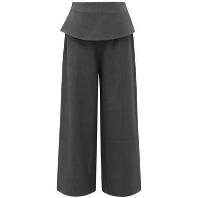 朵以设计感围片休闲阔腿裤