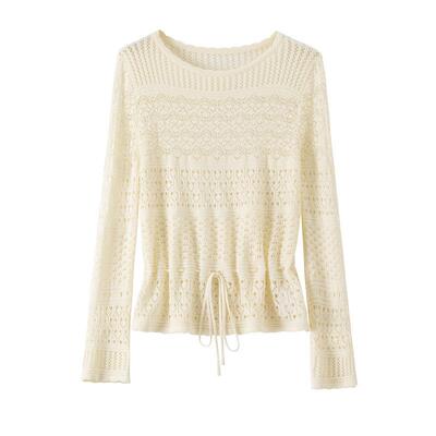 BANANACICI镂空长袖针织罩衫