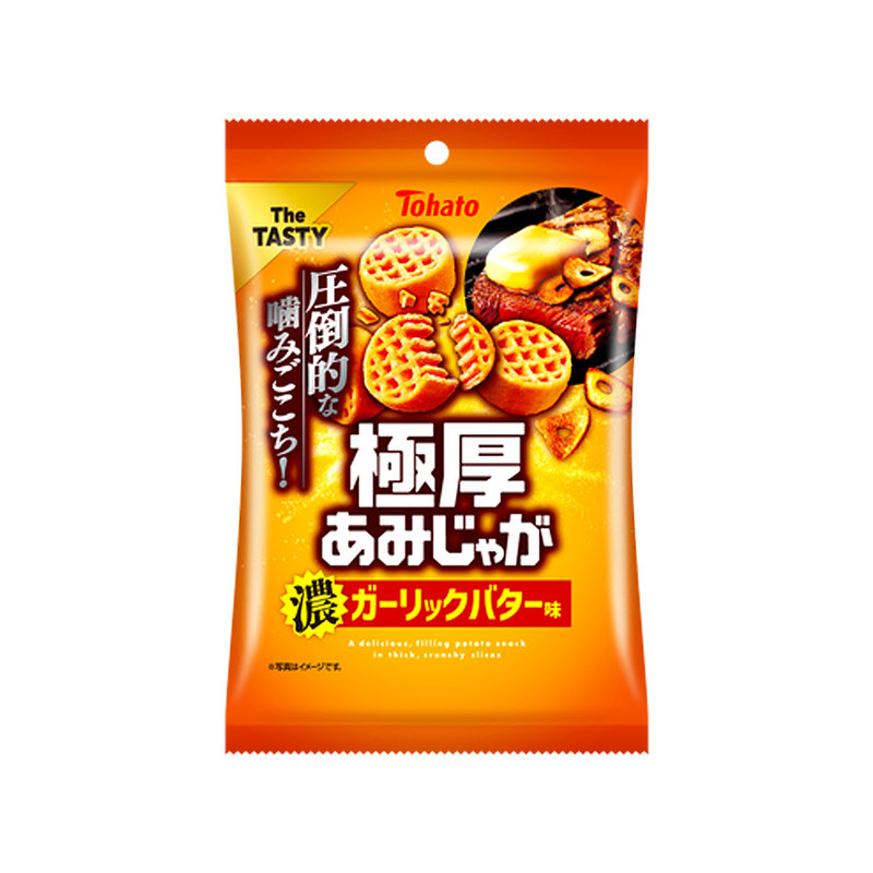 日本进口零食tohato桃哈多极厚薯格黑胡椒味淡盐味厚切网格状薯片