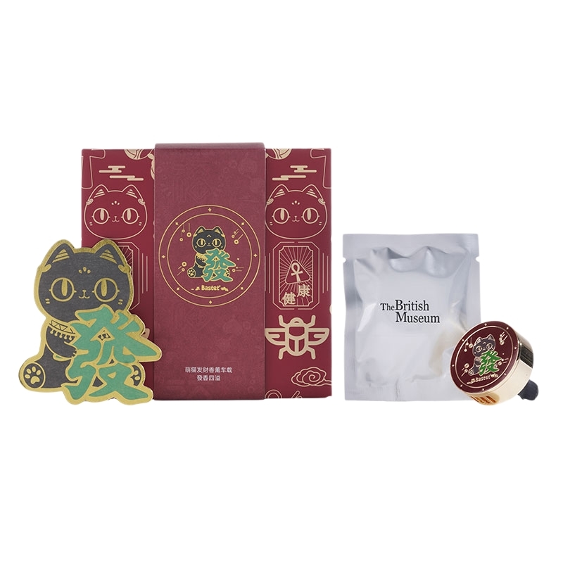 大英博物馆安德森猫和她的朋友萌猫发发车载香薰空调出风口送男生