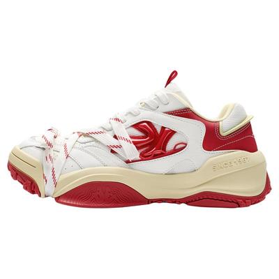 Kappa方糖厚底红色板鞋老爹鞋女