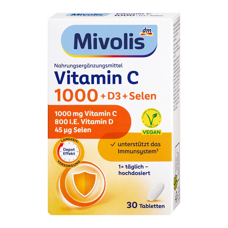 Mivolis维生素C1000+D3+硒缓释片