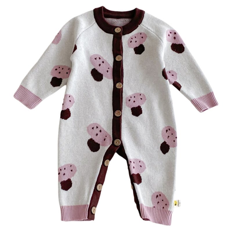 婴幼儿毛衣秋季针织连体衣洋气小月龄宝宝百日宴爬服周岁外出服