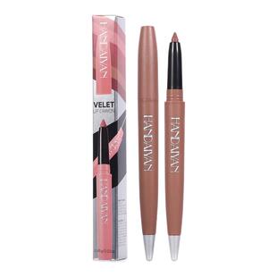 欧美风奶咖吃土色奶茶裸色哑光雾面唇釉口红素颜唇线笔