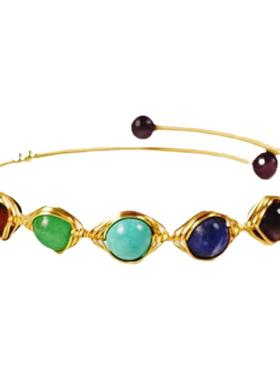 七彩几何手链从红黄紫水晶气质