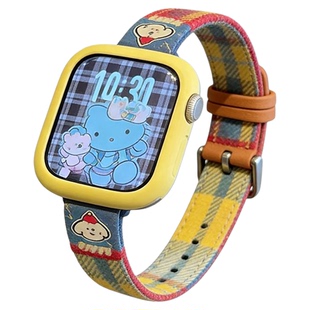 新品适用华为fit4手表表带fit3格纹系列WATCH FIT4Pro彩色皮质智能运动腕表fit一二代男女款毛呢JY秋冬高级感