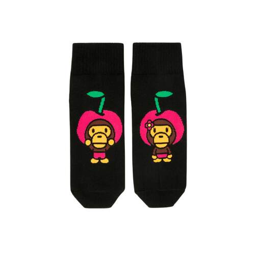BABY MILO STORE配饰卡通苹果小猴字母提花短袜4485XXQ