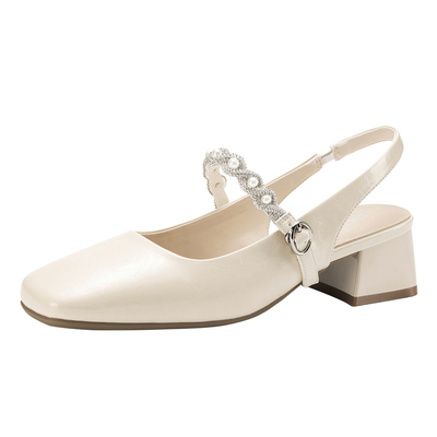 达芙妮法式包头玛丽珍一字带凉鞋