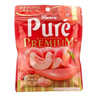 4包包邮现货日本推荐KANRO甘乐Pure心形果汁酸甜水果软糖水蜜桃