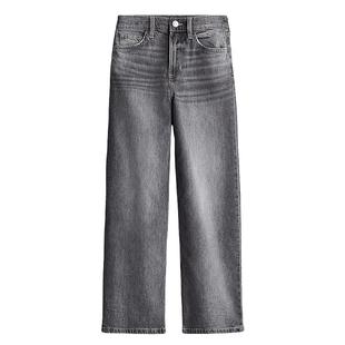 HM童装儿童女童牛仔裤冬季潮流高腰水洗阔腿牛仔裤1165482