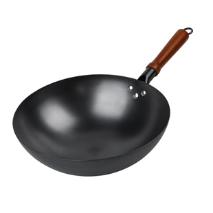 正品老式传统手工铁锅家用无涂层不粘锅熟铁炒菜锅燃气灶专用炒锅