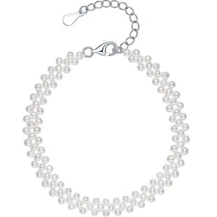 周六福S925珍珠手链小米珠淡水珍珠手串优雅时尚送女友新年礼物