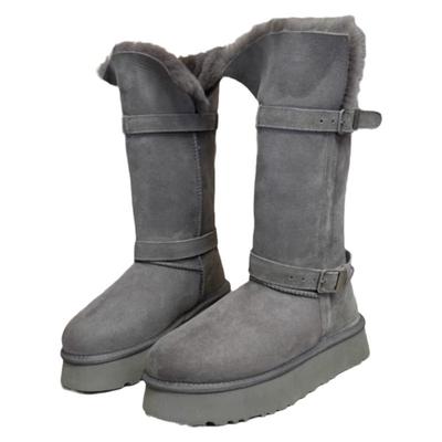 圆头增高厚底短筒加绒长靴女冬