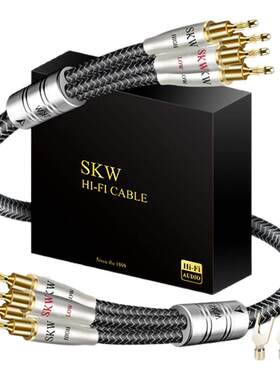 skw发烧镀银四对四分音喇叭线