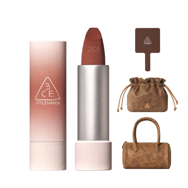 【圣诞礼物】3CE唇绒口红唇釉哑光显白裸色红棕女闺蜜生日