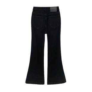 【现货】西草儿9820黑色微喇牛仔裤女薄款喇叭裤高腰小个子九分裤