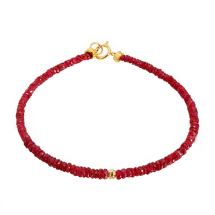 若华珠宝芊芊 鸽血红宝石手链女18K金小红绳彩宝手串手饰礼物定制