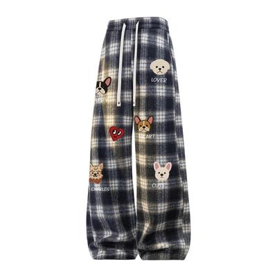 查尔斯桃心冬季加绒加厚休闲长裤