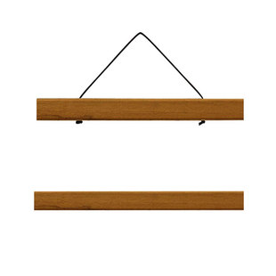 实木磁铁吸画轴挂墙画框画芯杆柚木夹海报油布画照片悬挂挂轴框