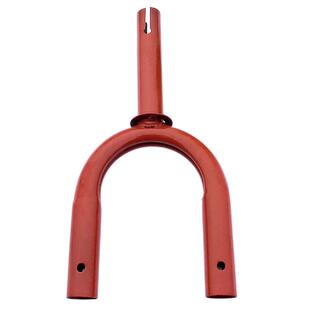 加厚儿童三轮车前叉配件车把手小孩脚蹬三轮推车铁圆型扁形龙头