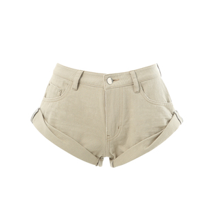 alex stevens低腰水洗牛仔短裤女夏季ins包臀热裤卷边修身a字裤子