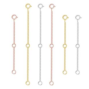 925纯银项链延长链手链加长18K金配件玫瑰金接长扣增长可调节DIY